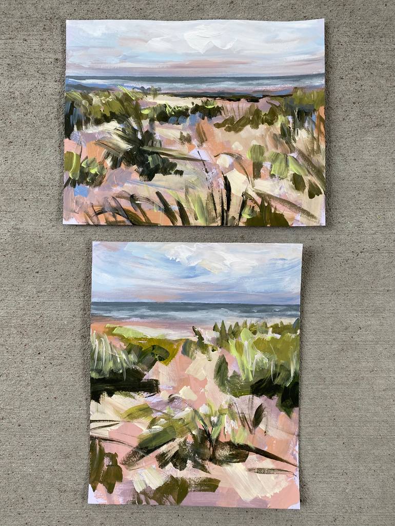 Original Abstract Expressionism Beach Painting by Meredith O'Neal