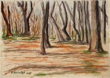 Forest View--watercolor on handmade paper thumb