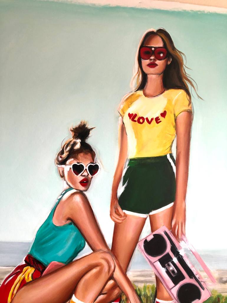 Original Photorealism Women Painting by Maria Folger