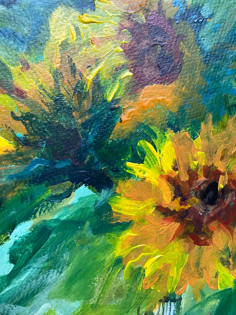 Original Impressionism Floral Painting by Fran Elliott