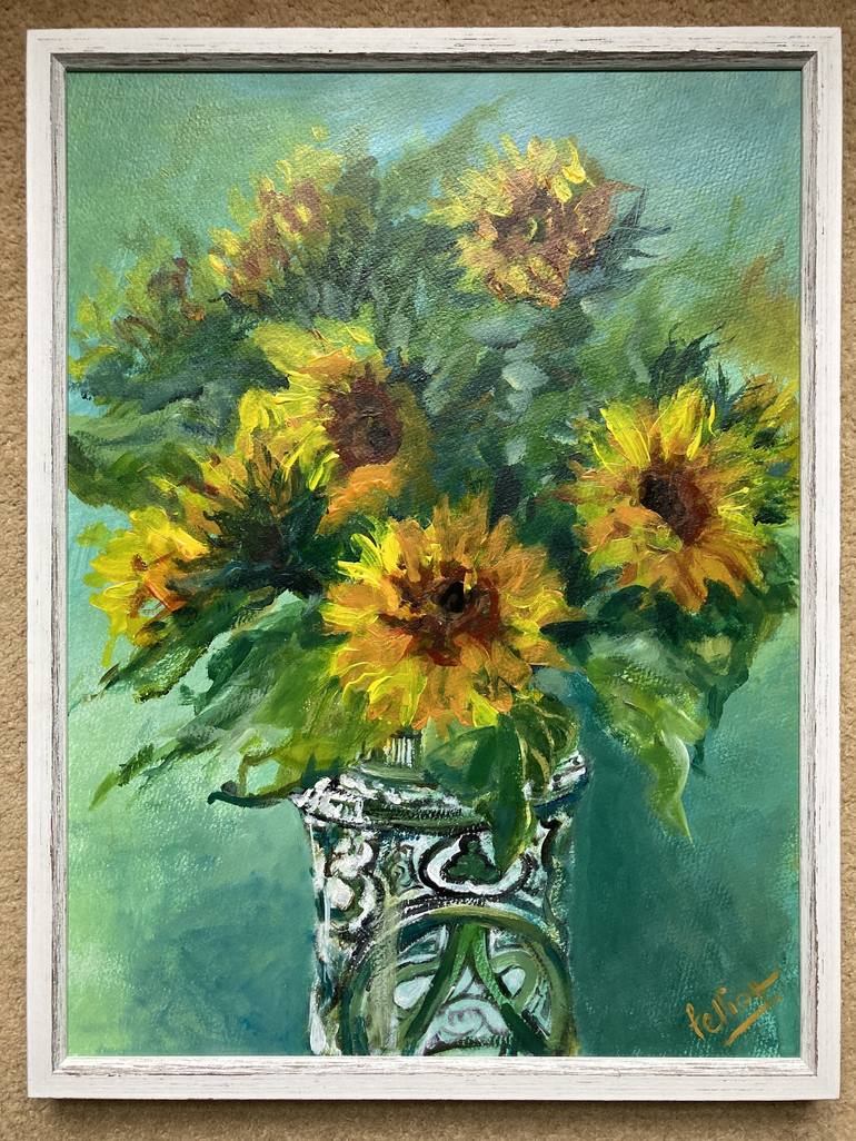 Original Impressionism Floral Painting by Fran Elliott