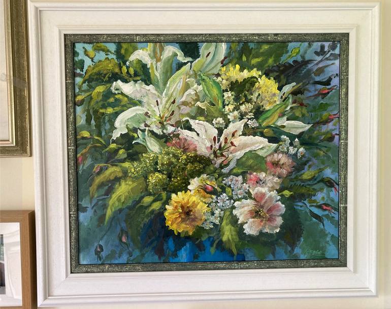 Original Floral Painting by Fran Elliott