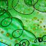 ORIGINAL ACRYLICS GLASS PAINTING "GREEN FACE" (Acrylics Glass, Relief Contour, Glass Colors, 32x19,8x0,3 cm) BY MARIA MARACHOWSKA 2017