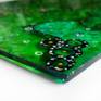 ORIGINAL ACRYLICS GLASS PAINTING "GREEN FACE" (Acrylics Glass, Relief Contour, Glass Colors, 32x19,8x0,3 cm) BY MARIA MARACHOWSKA 2017