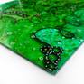 ORIGINAL ACRYLICS GLASS PAINTING "GREEN FACE" (Acrylics Glass, Relief Contour, Glass Colors, 32x19,8x0,3 cm) BY MARIA MARACHOWSKA 2017