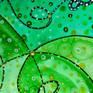 ORIGINAL ACRYLICS GLASS PAINTING "GREEN FACE" (Acrylics Glass, Relief Contour, Glass Colors, 32x19,8x0,3 cm) BY MARIA MARACHOWSKA 2017