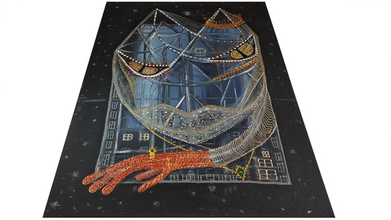 Original Surrealism Cats Painting by Maria Marachowska
