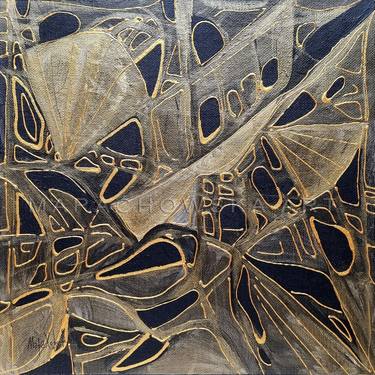 BAT, Abstract Gold Painting, Abstract Artwork, Marachowska Art thumb
