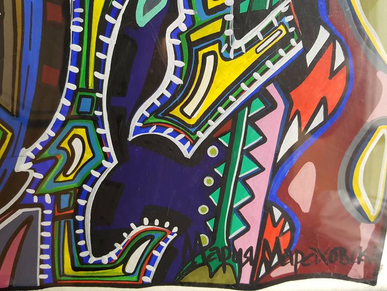 Original Expressionism Graffiti Painting by Maria Marachowska