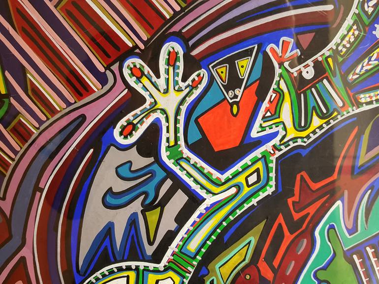 Original Expressionism Graffiti Painting by Maria Marachowska