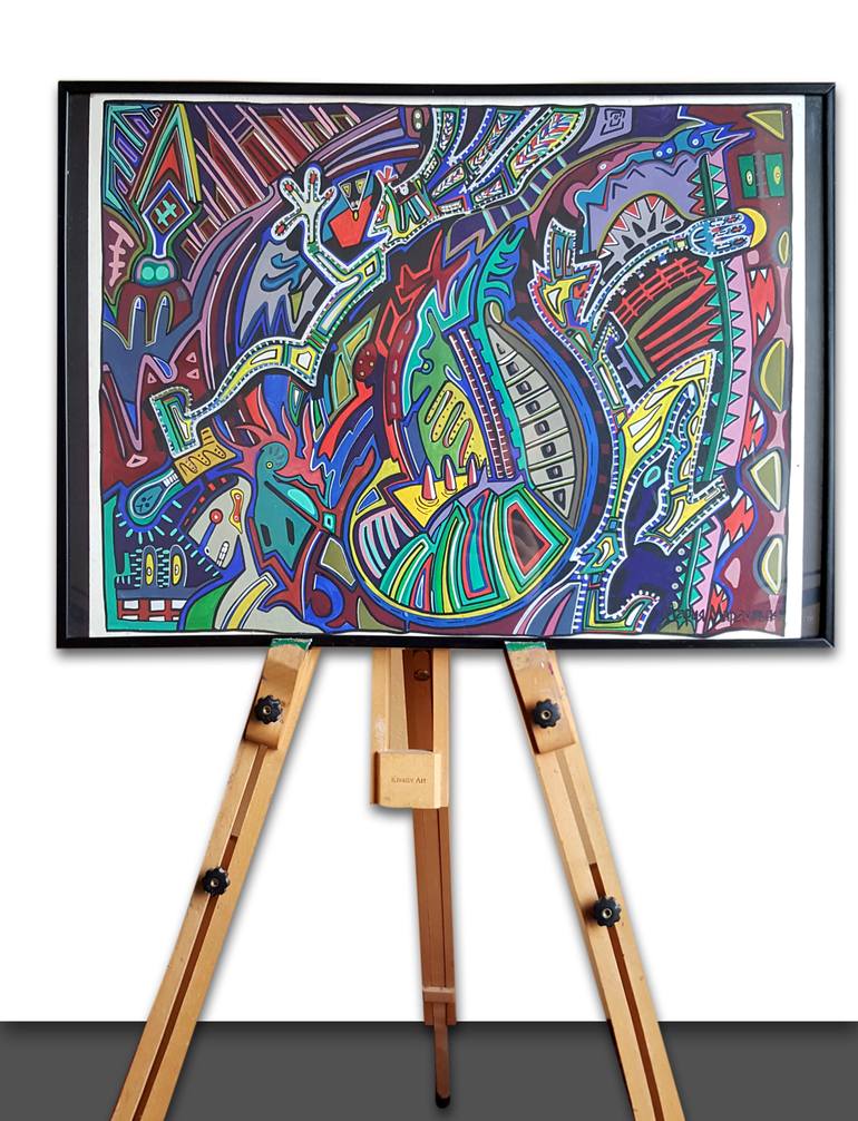 Original Expressionism Graffiti Painting by Maria Marachowska