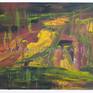 ORIGINAL PAINTING "AFRICA" (Acrylics, Water color paper Canson 300 g, 10,5 x 14,5 cm) by Maria Marachowska 2014, including frame with glass