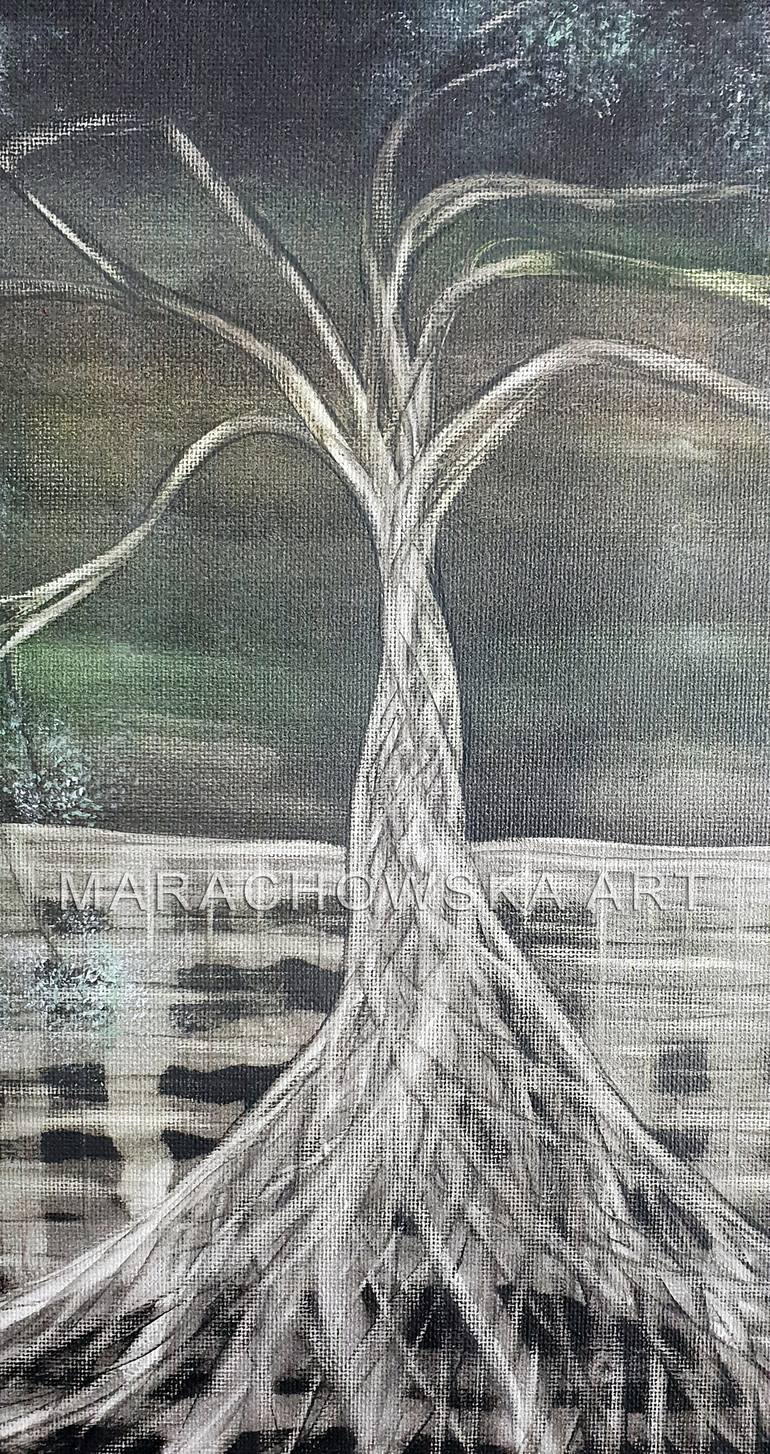 Original Surrealism Tree Painting by Maria Marachowska