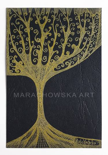 Original Fine Art Tree Drawings by Maria Marachowska