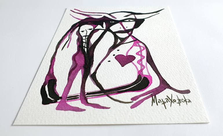 Original Figurative Men Drawing by Maria Marachowska