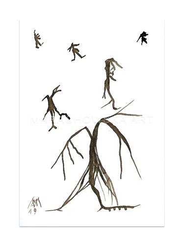 Original Minimalism Tree Drawings by Maria Marachowska