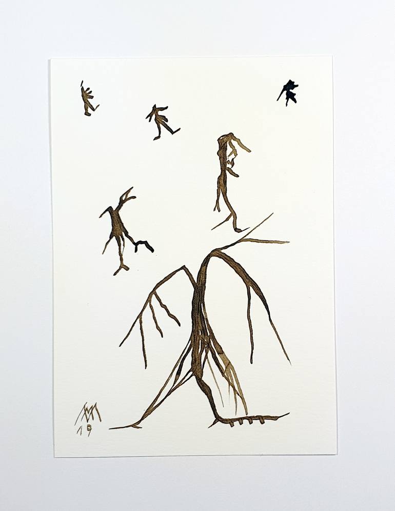 Original Figurative Landscape Drawing by Maria Marachowska