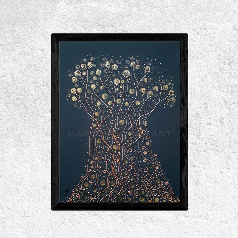 Original Art Deco Tree Painting by Maria Marachowska