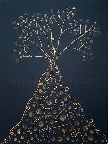 Original Art Deco Tree Paintings by Maria Marachowska