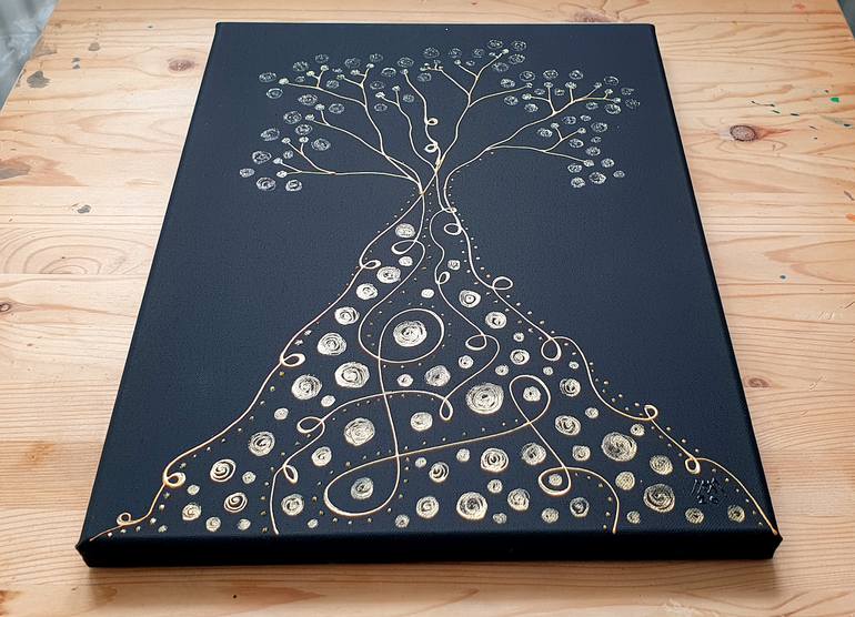 Original Art Deco Landscape Painting by Maria Marachowska