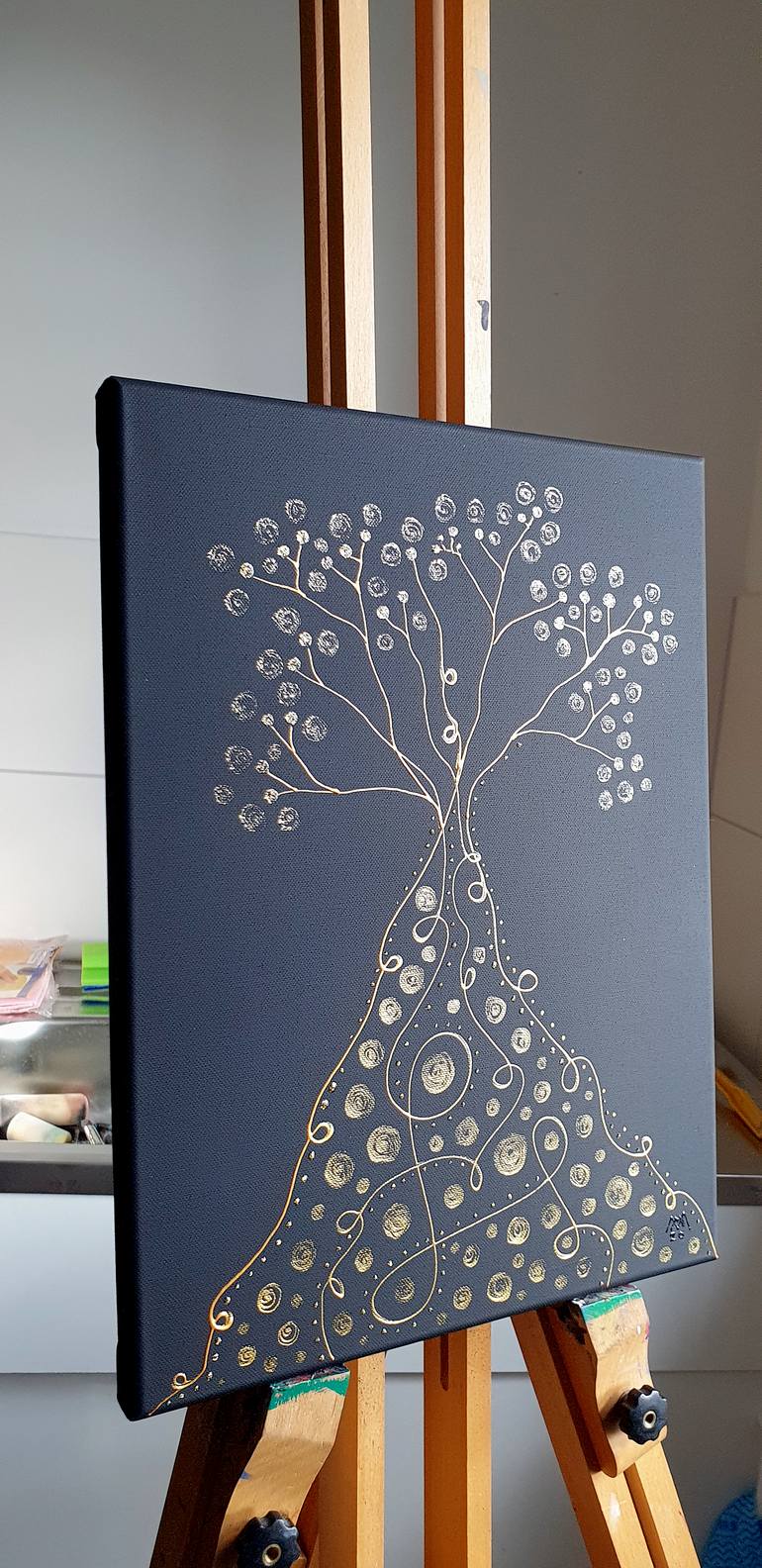 Original Art Deco Landscape Painting by Maria Marachowska