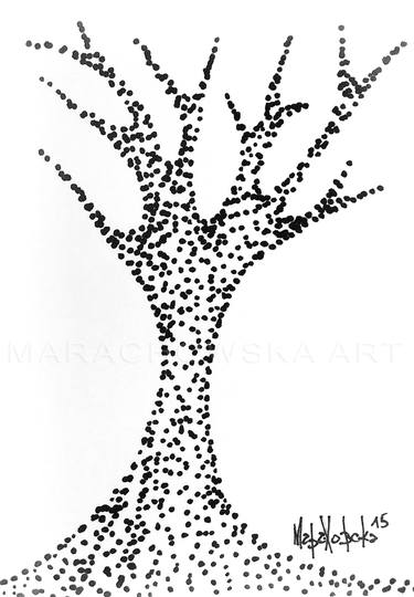 Original Figurative Tree Drawings by Maria Marachowska