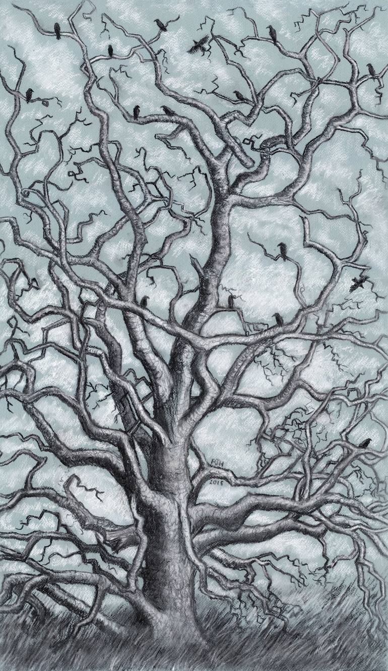 The Dead Tree Drawing by Philip Harvey | Saatchi Art Malta, image size:770x1330