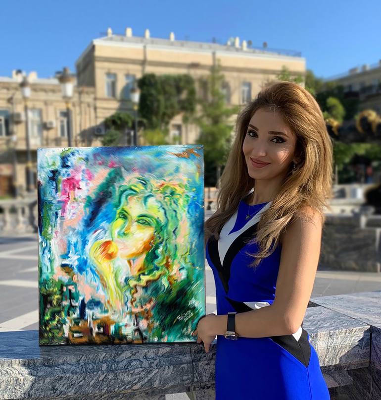 Original Abstract Women Painting by Halima Alasgarova