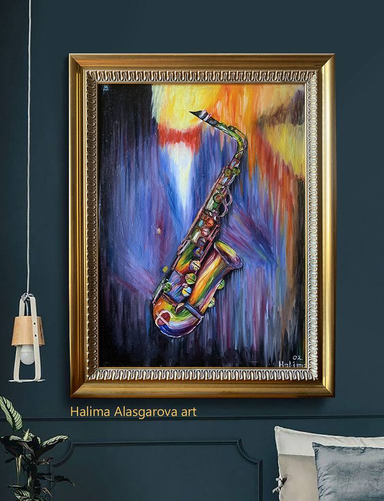 Original Abstract Music Painting by Halima Alasgarova