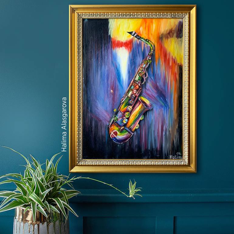 Original Abstract Music Painting by Halima Alasgarova