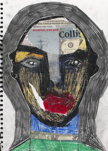 Original Abstract Men Drawing by Artt T W Pankow