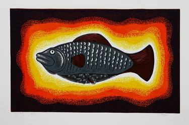 Print of Fish Printmaking by Sergei Monin