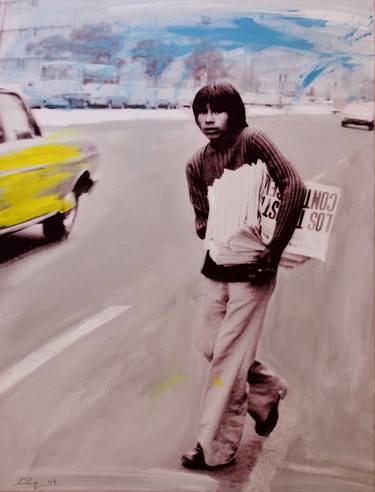 Original Street Art People Paintings by Luca Parmeggiani