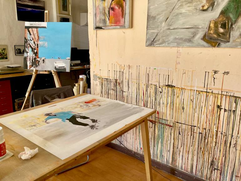 Original Photorealism People Painting by Luca Parmeggiani