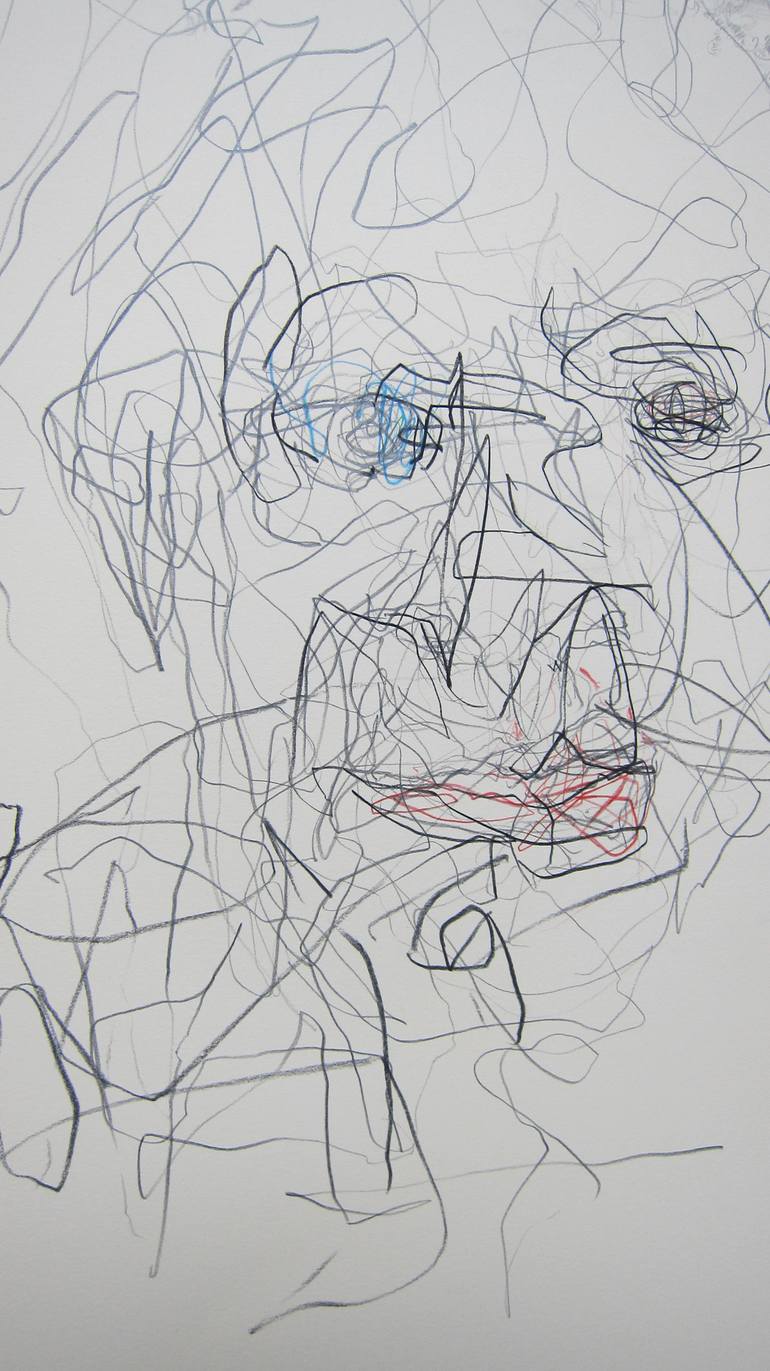 Original Abstract People Drawing by L Verkler