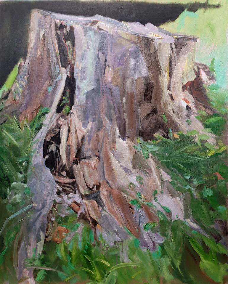 tree stump painting