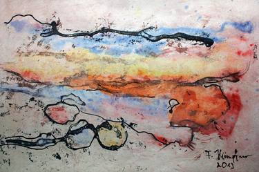 Original Abstract Expressionism Abstract Drawings by Franz Huempfner