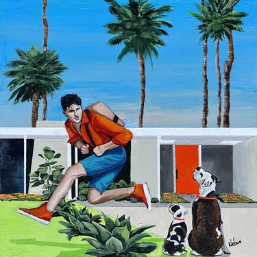 Original Illustration Dogs Paintings by Dan Nelson
