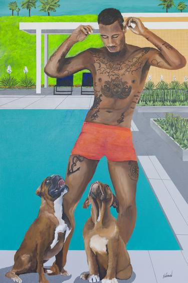 Print of Figurative Dogs Paintings by Dan Nelson