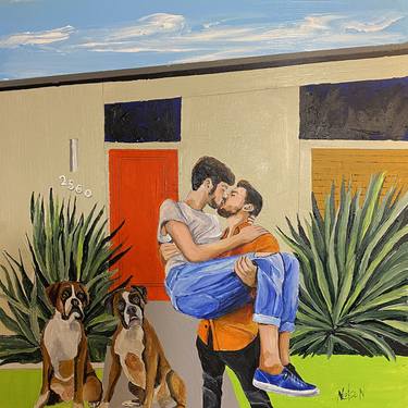 Saatchi Art Artist Dan Nelson; Painting, “They Kissed” #art