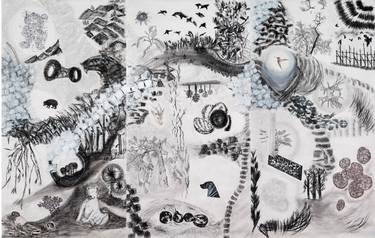 Original Abstract Expressionism Fantasy Drawings by Adriana Carambia