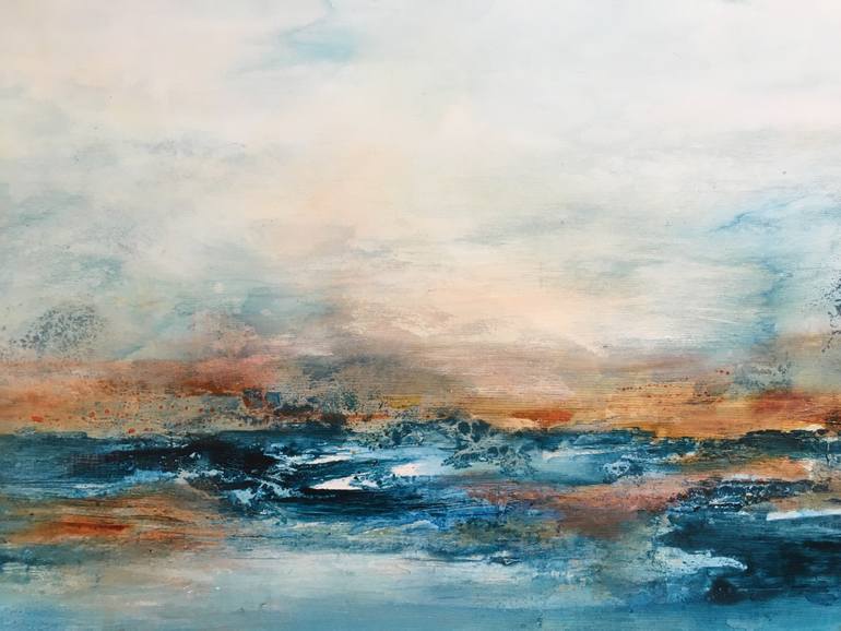 Original Impressionism Abstract Painting by Thekla Papadopoulou