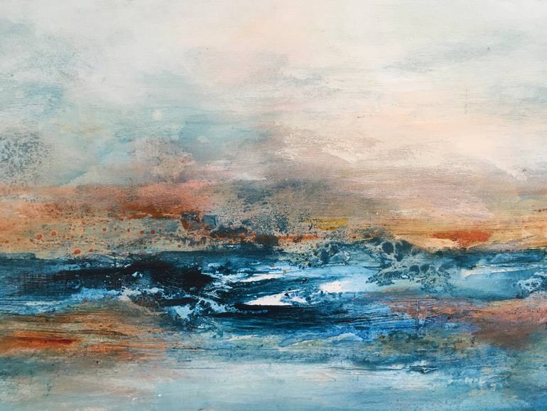 Original Impressionism Abstract Painting by Thekla Papadopoulou