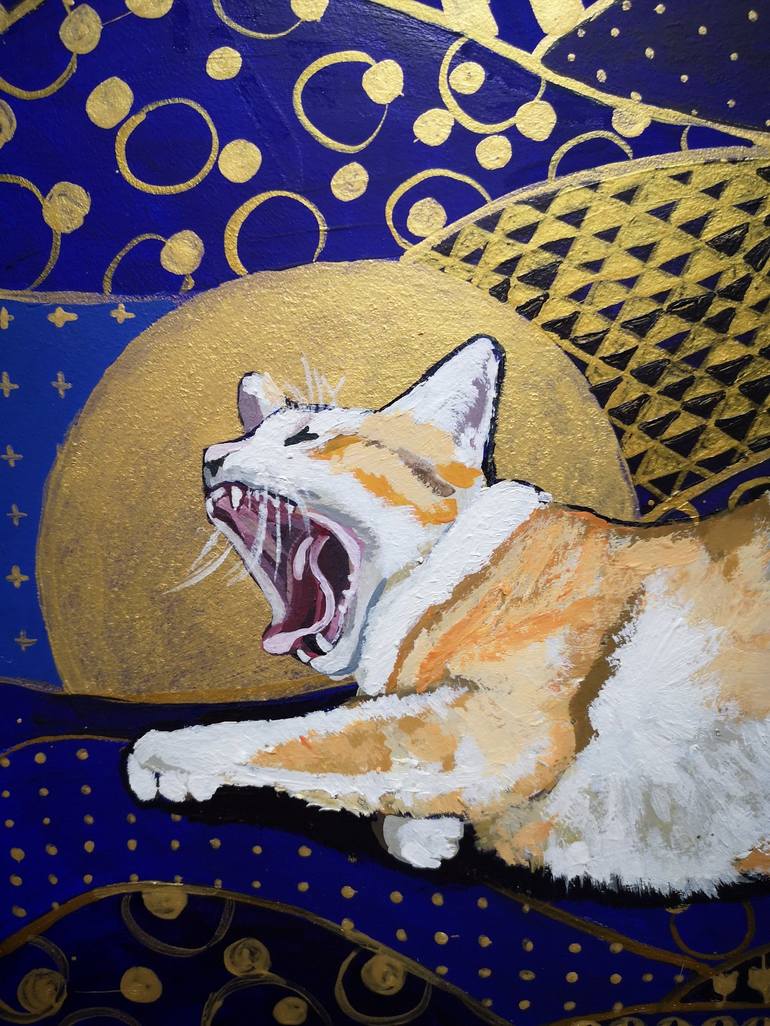 Original Fine Art Cats Painting by Jelena Nova