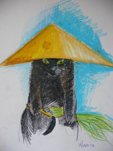 Black Cat as a Chinese Peasant thumb