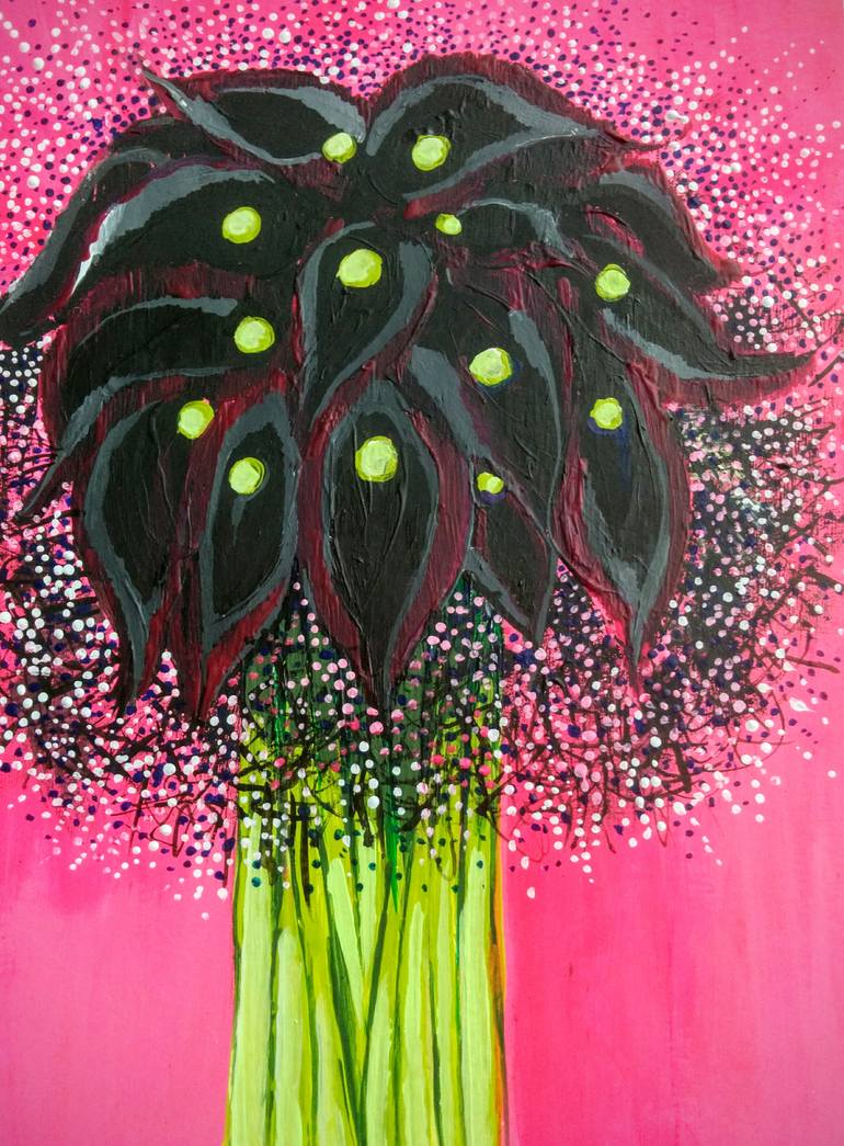 Original Abstract Expressionism Floral Painting by Jelena Nova