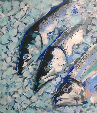 Original Impressionism Fish Paintings by Jelena Nova