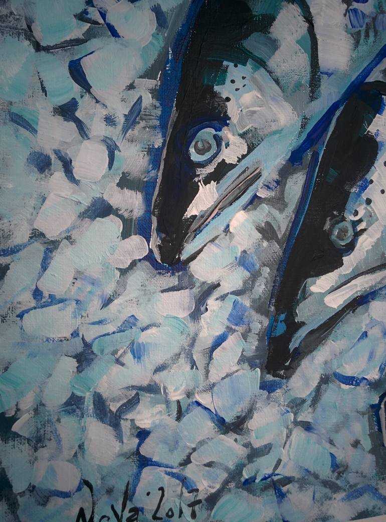 Original Impressionism Fish Painting by Jelena Nova