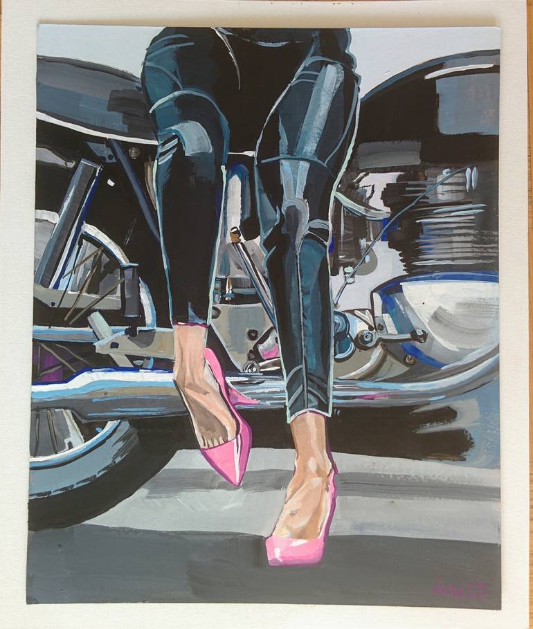 Original Pop Art Bike Painting by Jelena Nova