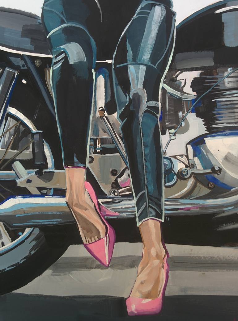 Original Pop Art Bike Painting by Jelena Nova